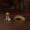 Mini Desktop Ornament Vintage Brass Fisherman On Bridge For Home Office Decoration 0