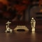 Mini Desktop Ornament Vintage Brass Fisherman On Bridge For Home Office Decoration 1