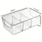 Food Storage Containers for Fridge, Transparent Plastic Bins with Dividers
