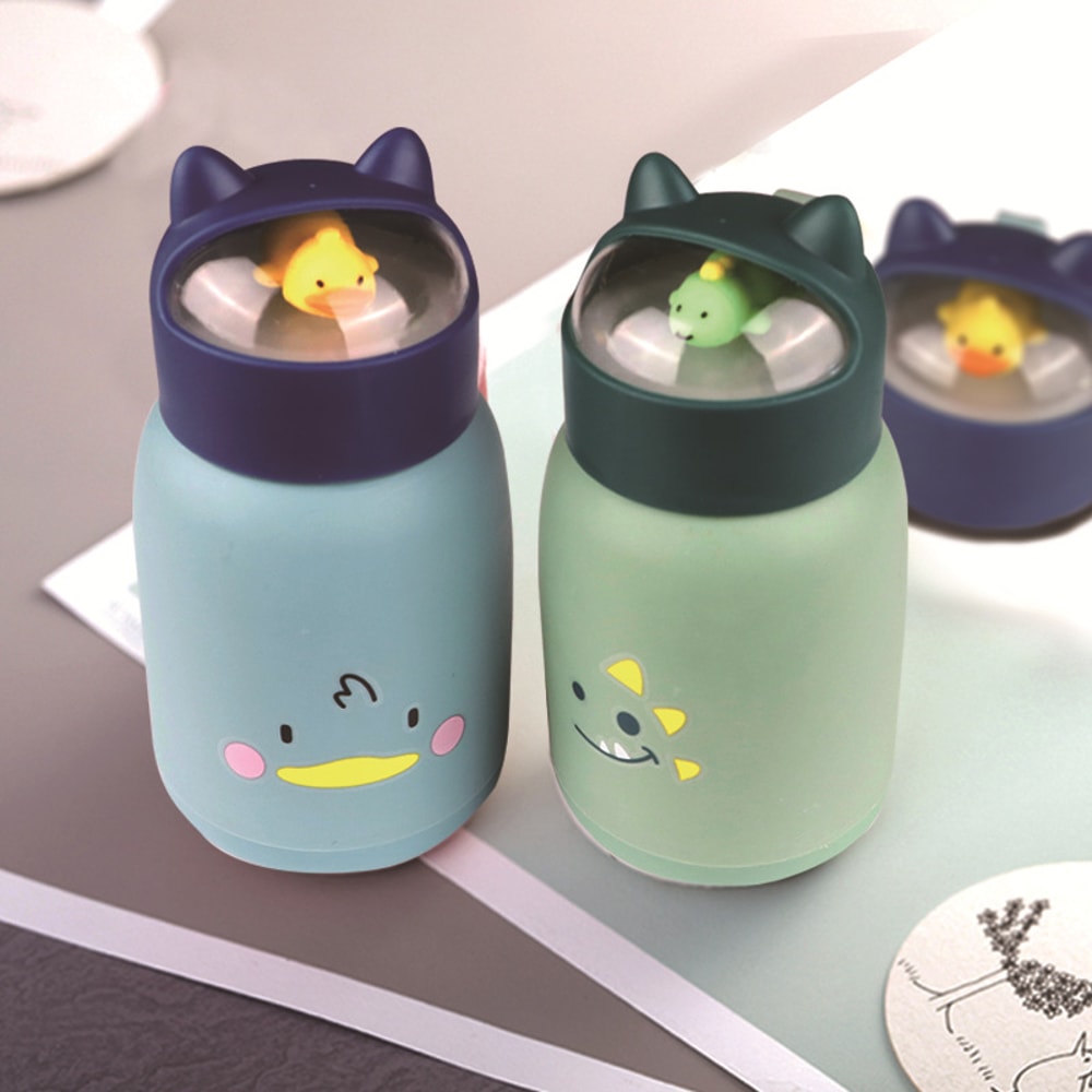 Leakproof Cartoon Animal Water Bottle, Cute Big Belly Design, Portable Student Gift Glass Cup