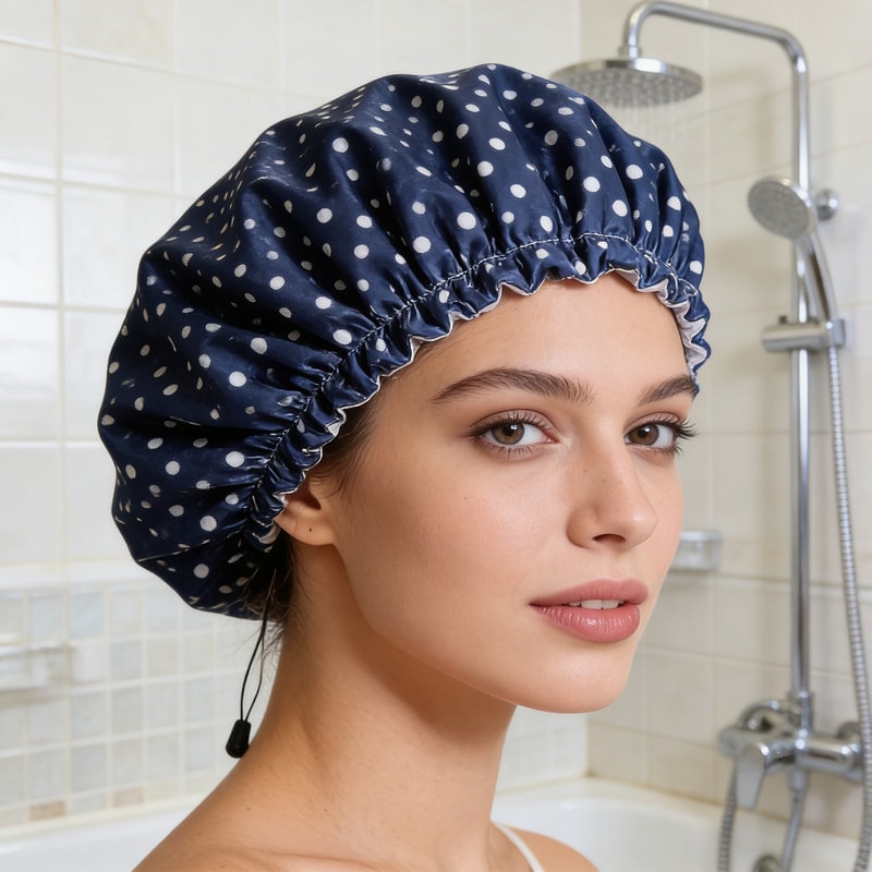 Waterproof Hair Care Bathing Accessory, Floral Print Shower Cap for Women, Adjustable Spa and Swimming Use Cap
