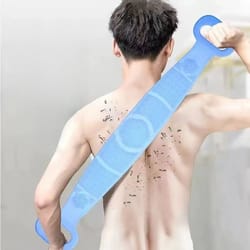 comfortable grip body scrubber tool for home shower, deep back exfoliation cleansing