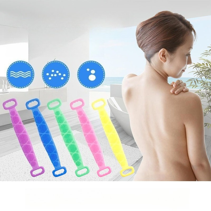 Comfortable Grip Body Scrubber Tool for Home Shower, Deep Back Exfoliation Cleansing