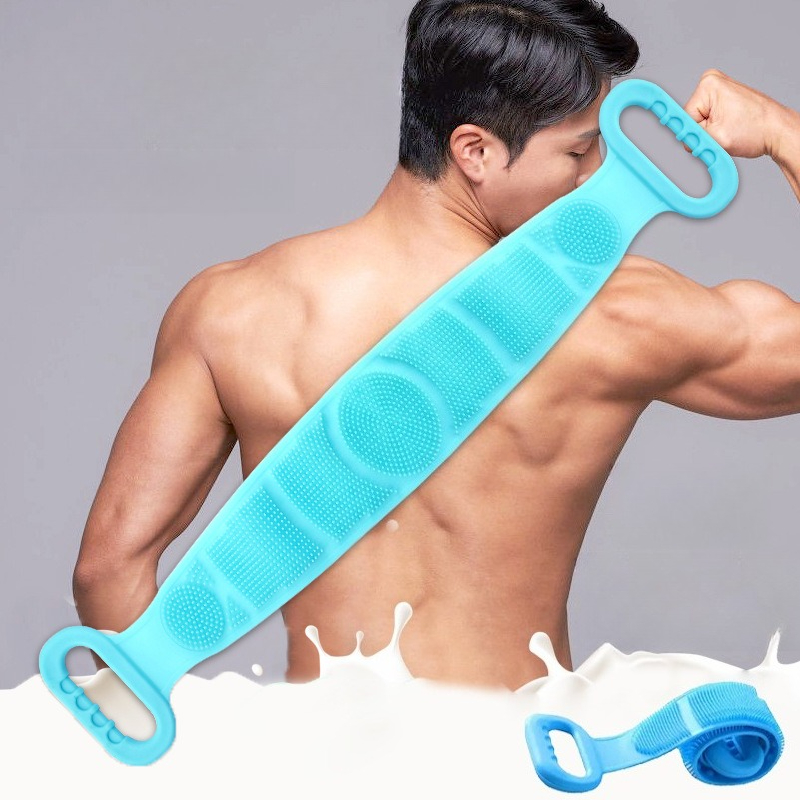 Comfortable Grip Body Scrubber Tool for Home Shower, Deep Back Exfoliation Cleansing
