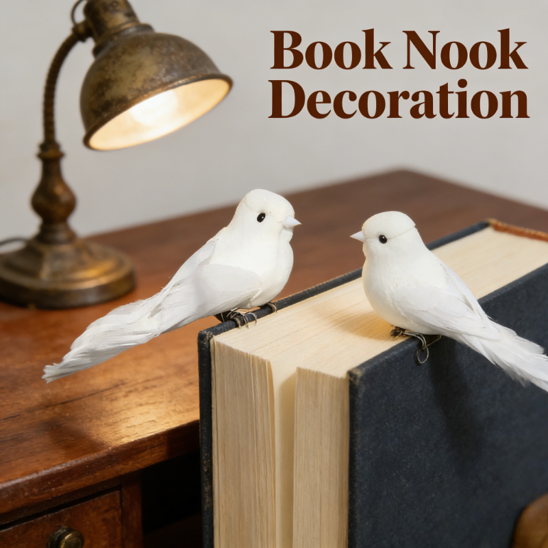 Vintage White Peace Dove Figurines, Simulation Bird for Home Table, Garden Decor Gift