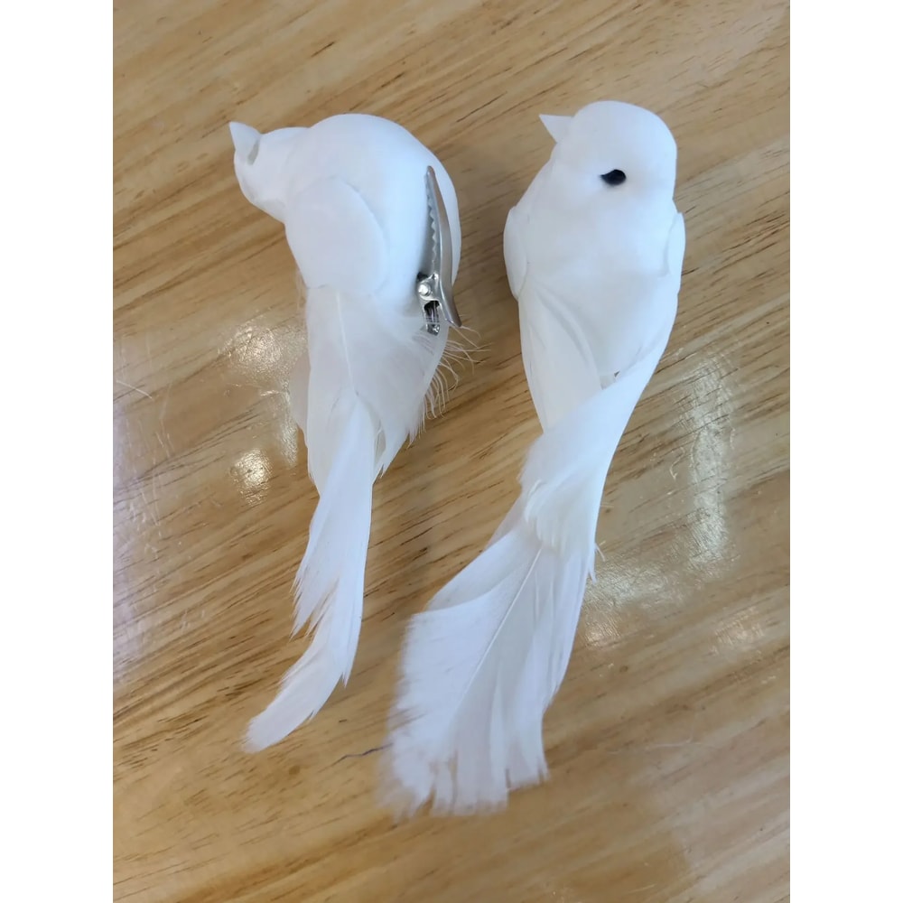 Vintage White Peace Dove Figurines, Simulation Bird for Home Table, Garden Decor Gift