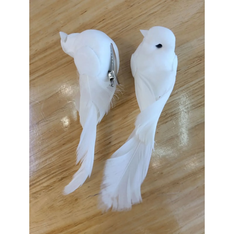 Vintage White Peace Dove Figurines, Simulation Bird for Home Table, Garden Decor Gift