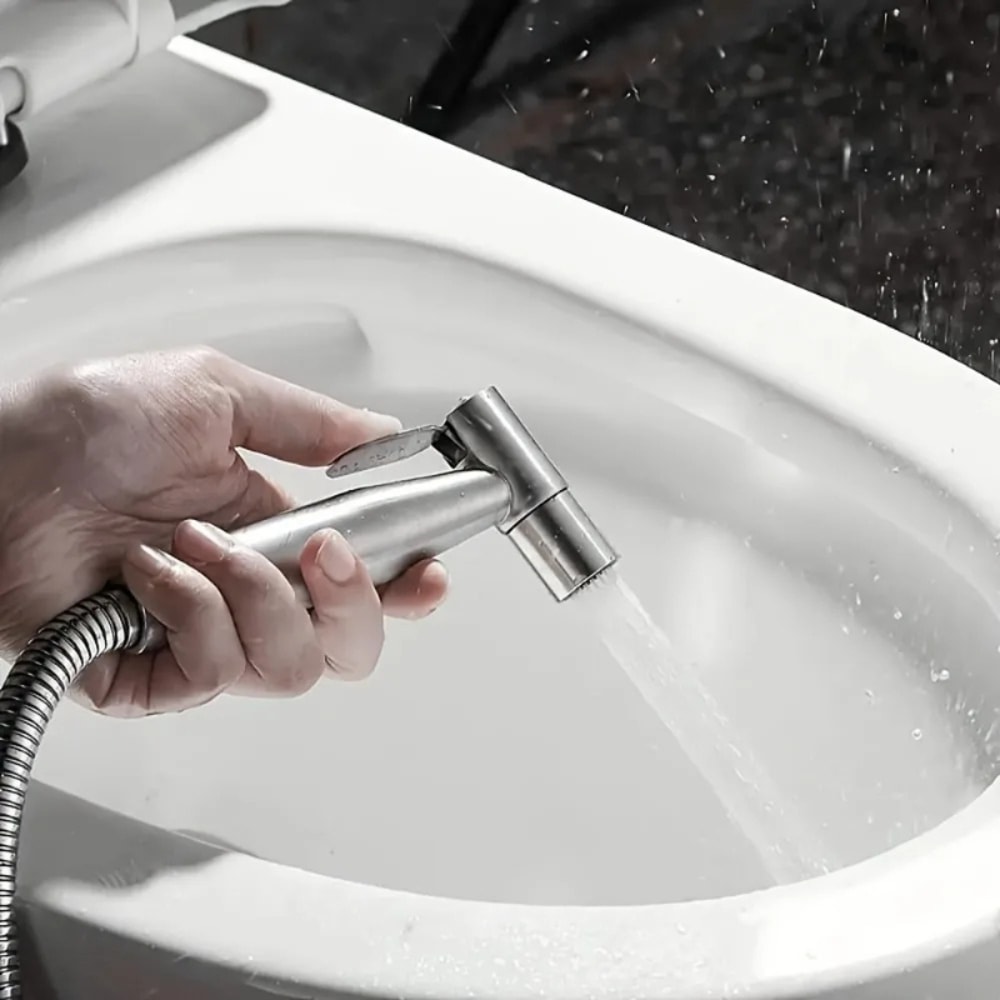 High Pressure Stainless Steel Handheld Bidet, Toilet Cleaning Sprayer Set for Anal Wash