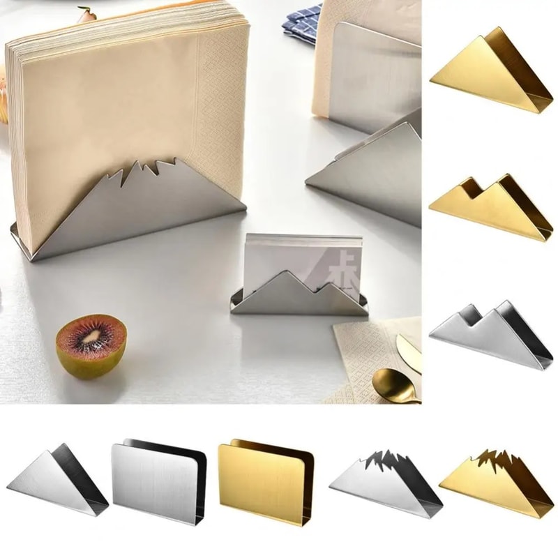 Tissue and Card Holder, Stainless Steel Multi Tissue Holder, Storage Stand for Dining