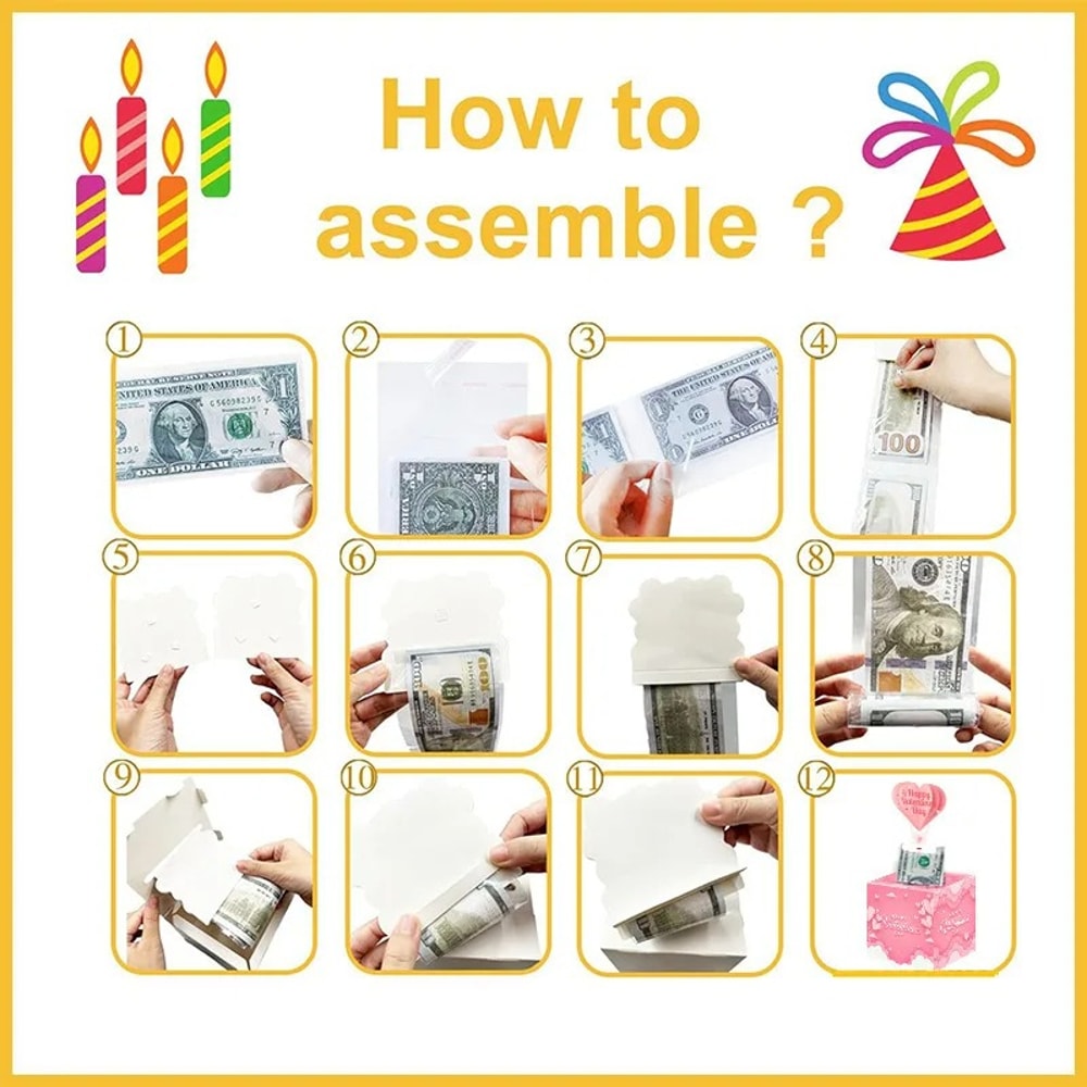 Cash Box for Valentine Day, Mothers Day, Birthday Present, Surprise Gift for Girlfriend, Mom, Friends, Employees