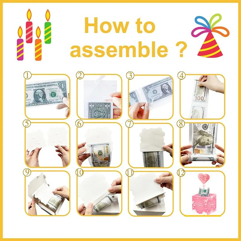 Cash Box for Valentine Day, Mothers Day, Birthday Present, Surprise Gift for Girlfriend, Mom, Friends, Employees