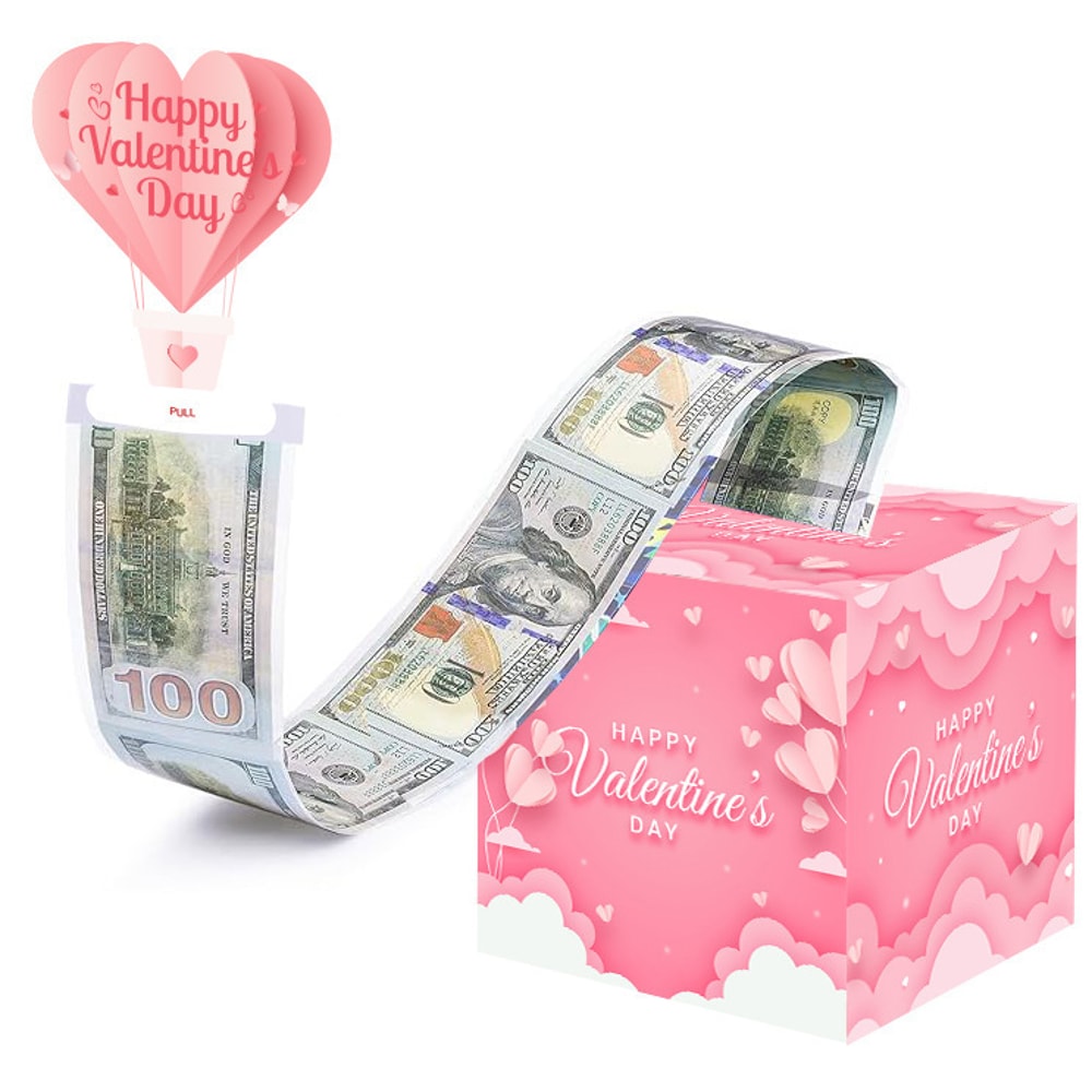 Cash Box for Valentine Day, Mothers Day, Birthday Present, Surprise Gift for Girlfriend, Mom, Friends, Employees