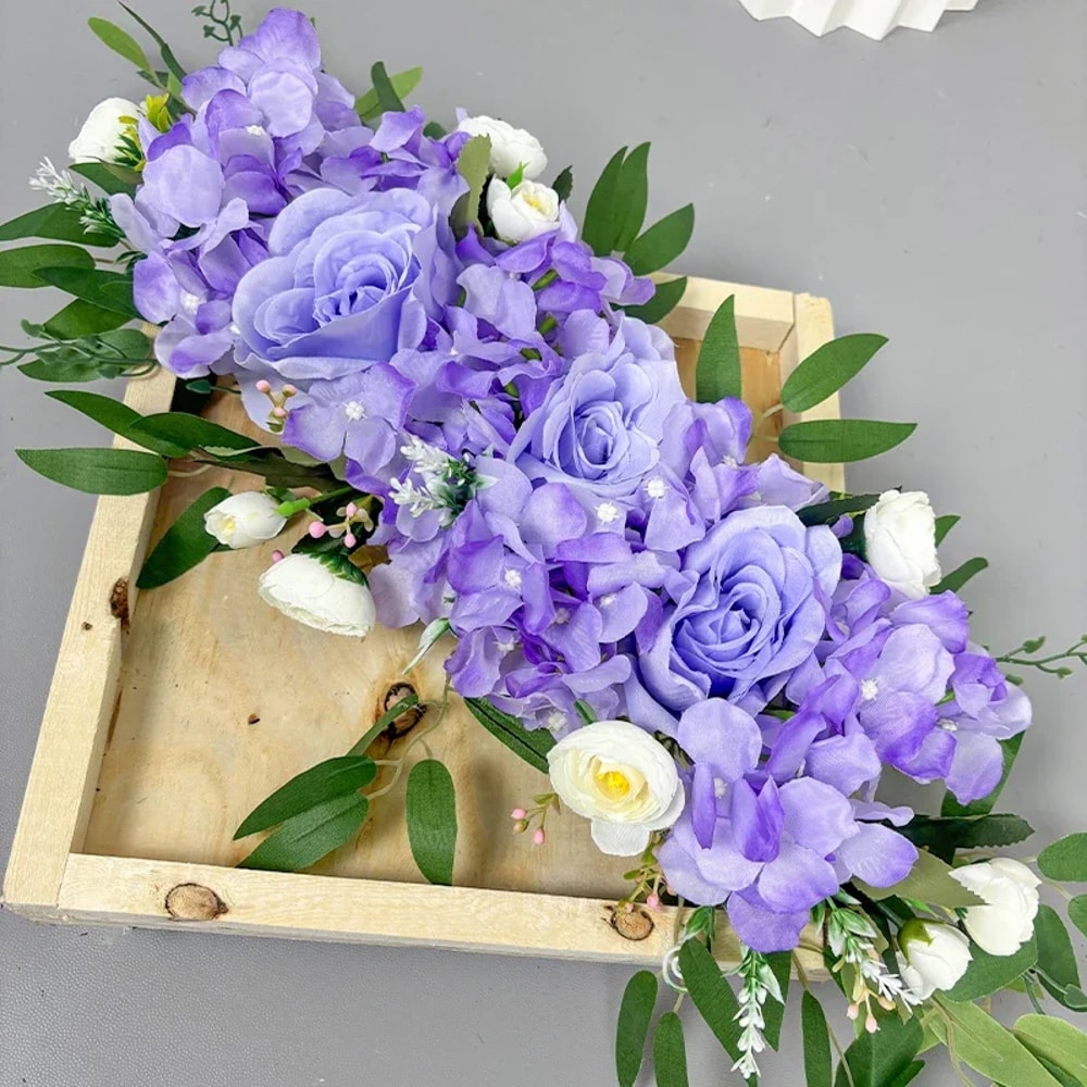 Wedding Artificial Flower Row, Silk Flower Row Wedding Arch, Table Centerpiece Floral Wall