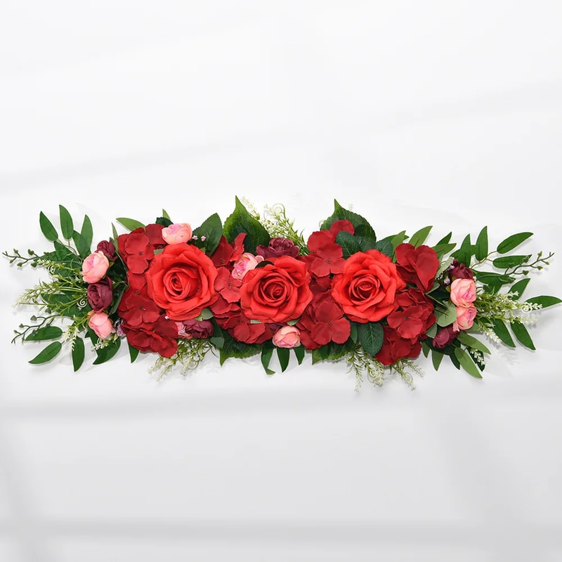 Wedding Artificial Flower Row, Silk Flower Row Wedding Arch, Table Centerpiece Floral Wall