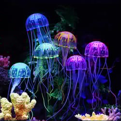 soft silicone fluorescent jellyfish fish tank ornament, artificial aquarium decoration for living room landscaping
