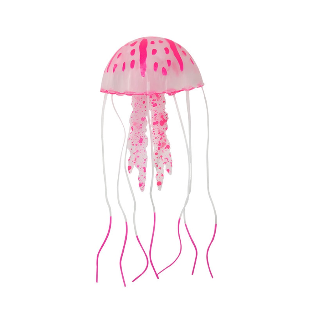 Soft Silicone Fluorescent Jellyfish Fish Tank Ornament, Artificial Aquarium Decoration for Living Room Landscaping