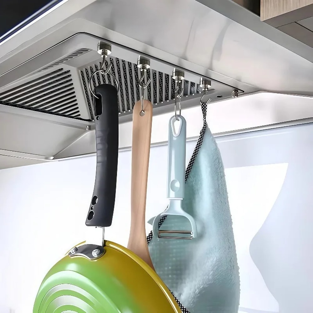 Strong Neodymium Magnet Heavy Duty Rotatable Magnetic Hooks, No Drill Metal Casing Bathroom Accessories