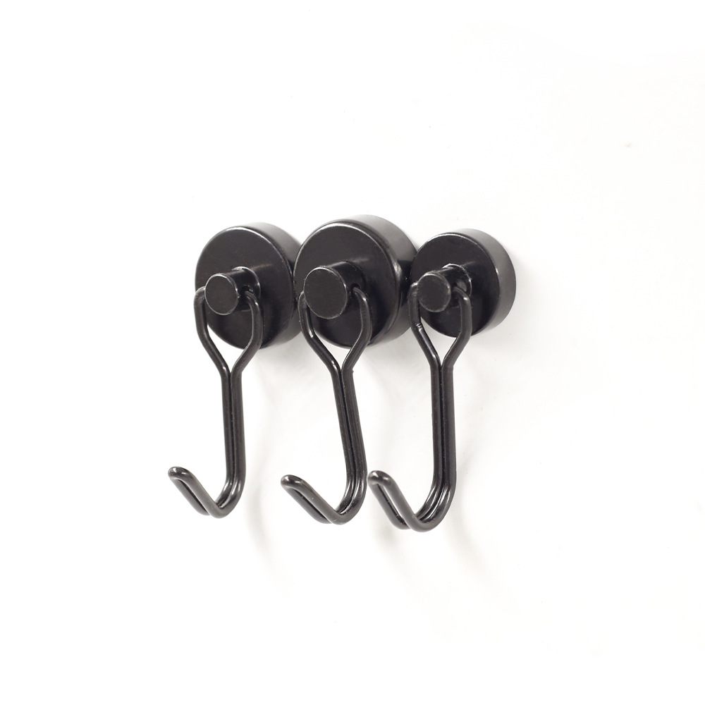 Strong Neodymium Magnet Heavy Duty Rotatable Magnetic Hooks, No Drill Metal Casing Bathroom Accessories