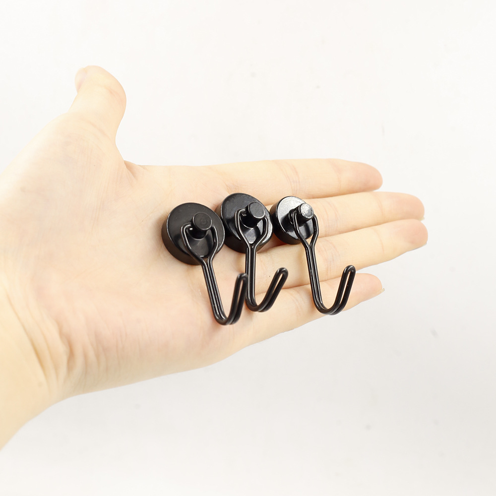 Strong Neodymium Magnet Heavy Duty Rotatable Magnetic Hooks, No Drill Metal Casing Bathroom Accessories
