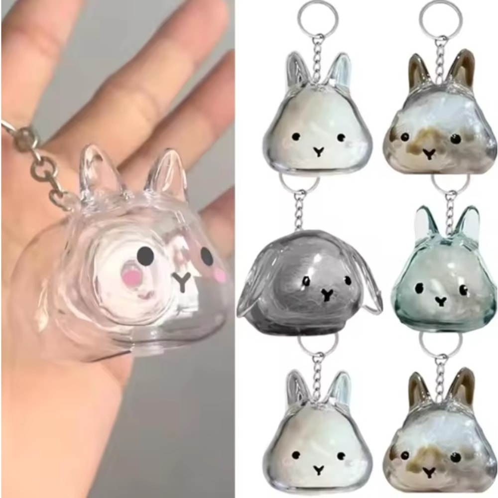 Pet Themed Souvenir Keychain, Rabbit Storage Charm, Backpack Decoration
