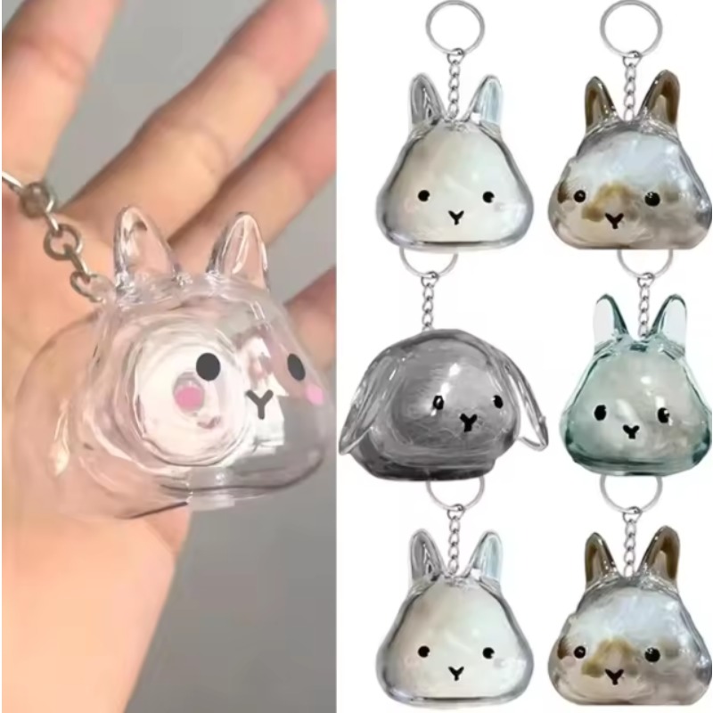 Pet Themed Souvenir Keychain, Rabbit Storage Charm, Backpack Decoration