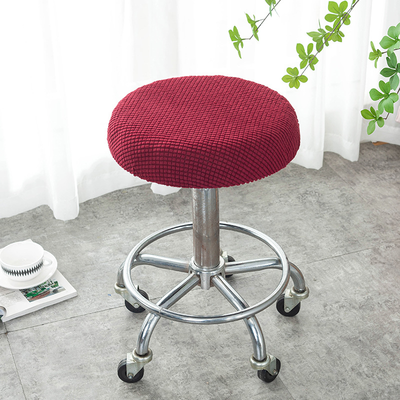 Removable Washable Solid Seat Protector Polar Fleece Bar Stool Cover Non Slip For Home Kitchen Dini 1