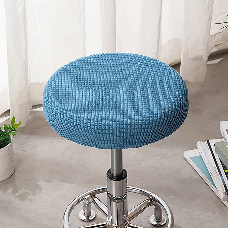 Removable Washable Solid Seat Protector Polar Fleece Bar Stool Cover Non Slip For Home Kitchen Dini 6