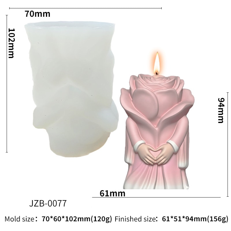 Rose Couple Silicone Mold For Wedding Valentines Day Soap Candle DIY Aromatherapy Epoxy Resin Craft 6