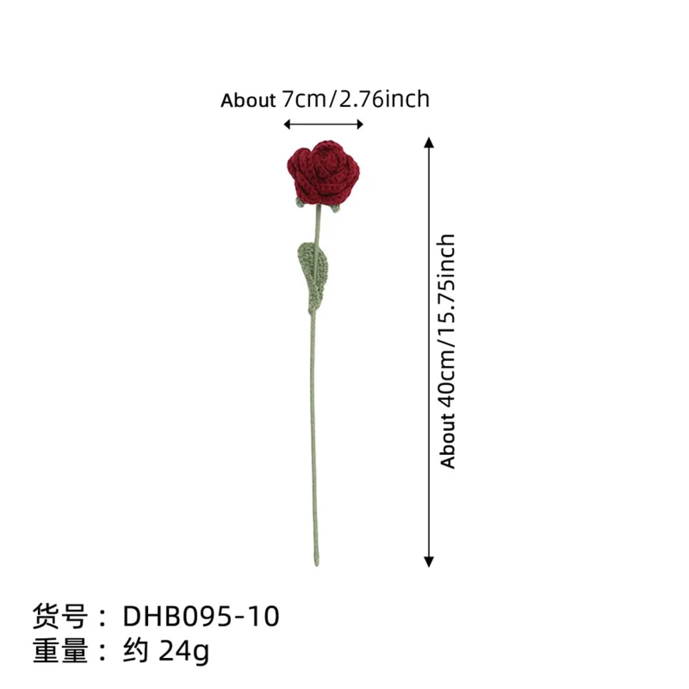 Faux Flower Arrangement, Handmade Knitted Rose Bouquet, Wedding Party Decorations