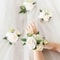 Bridal Wedding Home Decor, Elegant Artificial Silk Flower Wrist Corsage for Engagement Party