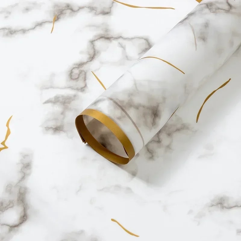 Floral Packaging Paper with Foil Trim for Birthday, Holiday Gifts, DIY Craft Party Decor