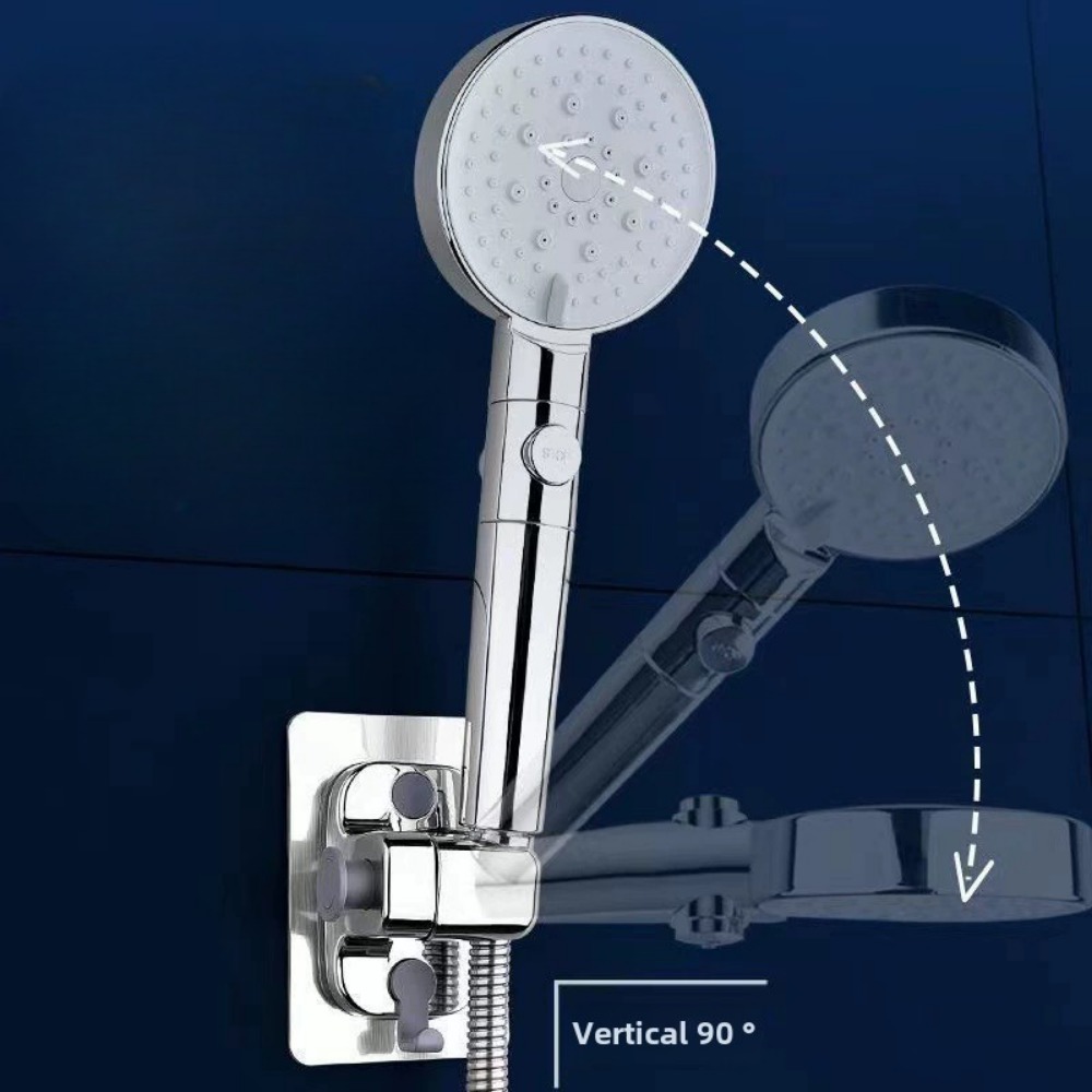 Wall Mounted Adjustable Shower Holder, Self-Adhesive Showerhead Bracket for Bathroom Accessories