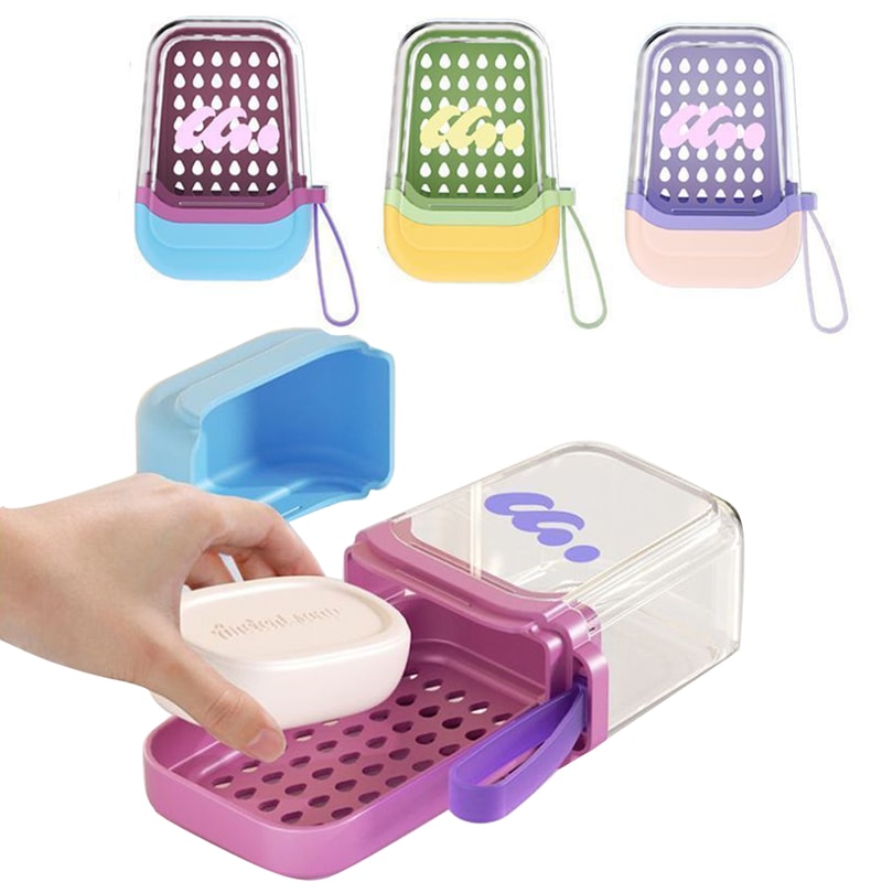 Double-layer compact soap box, waterproof for travel, business trips
