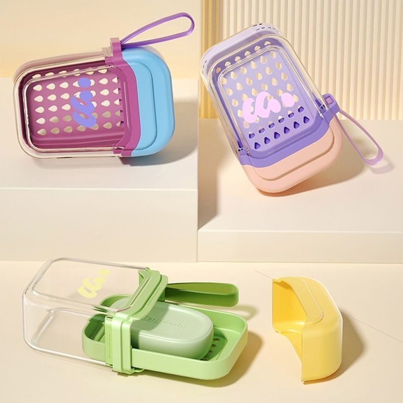 Double-layer compact soap box, waterproof for travel, business trips