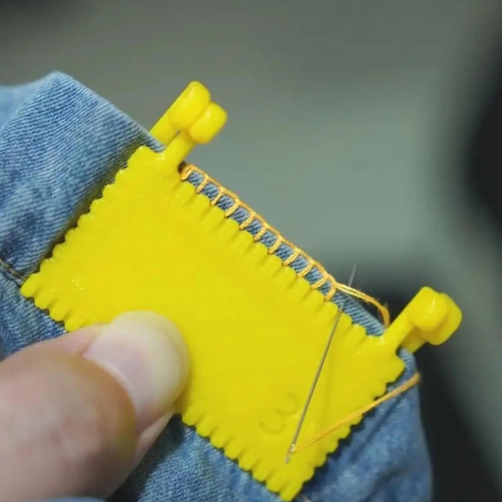 Needle Gauge Portable Measuring Tool, Seam Guide Clip On Sewing Edge Guide for Beginners, Quilting Crafting