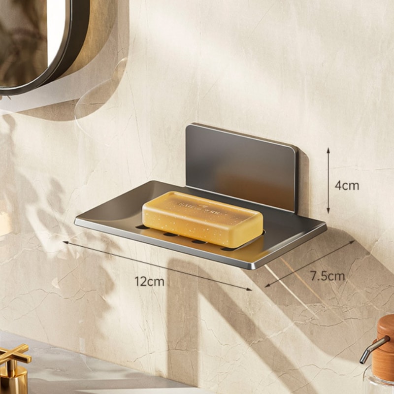 Bathroom Soap Tray Wall Mounted Soap Sponge Holder No Drill Holes Soap Organizer For Kitchen 3
