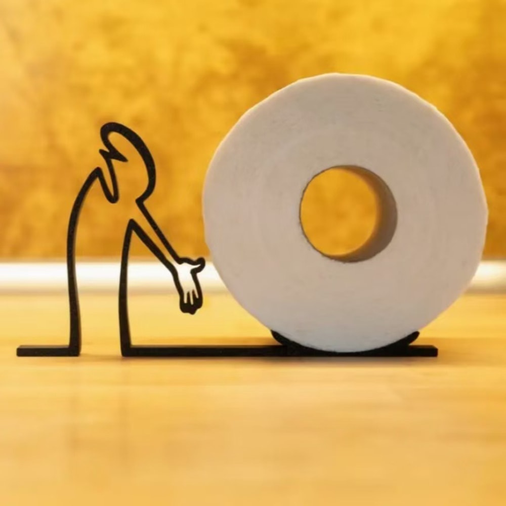 Human-Shaped Label Holder, Artistic Desktop Roll Paper Holder, Creative Bathroom Decoration