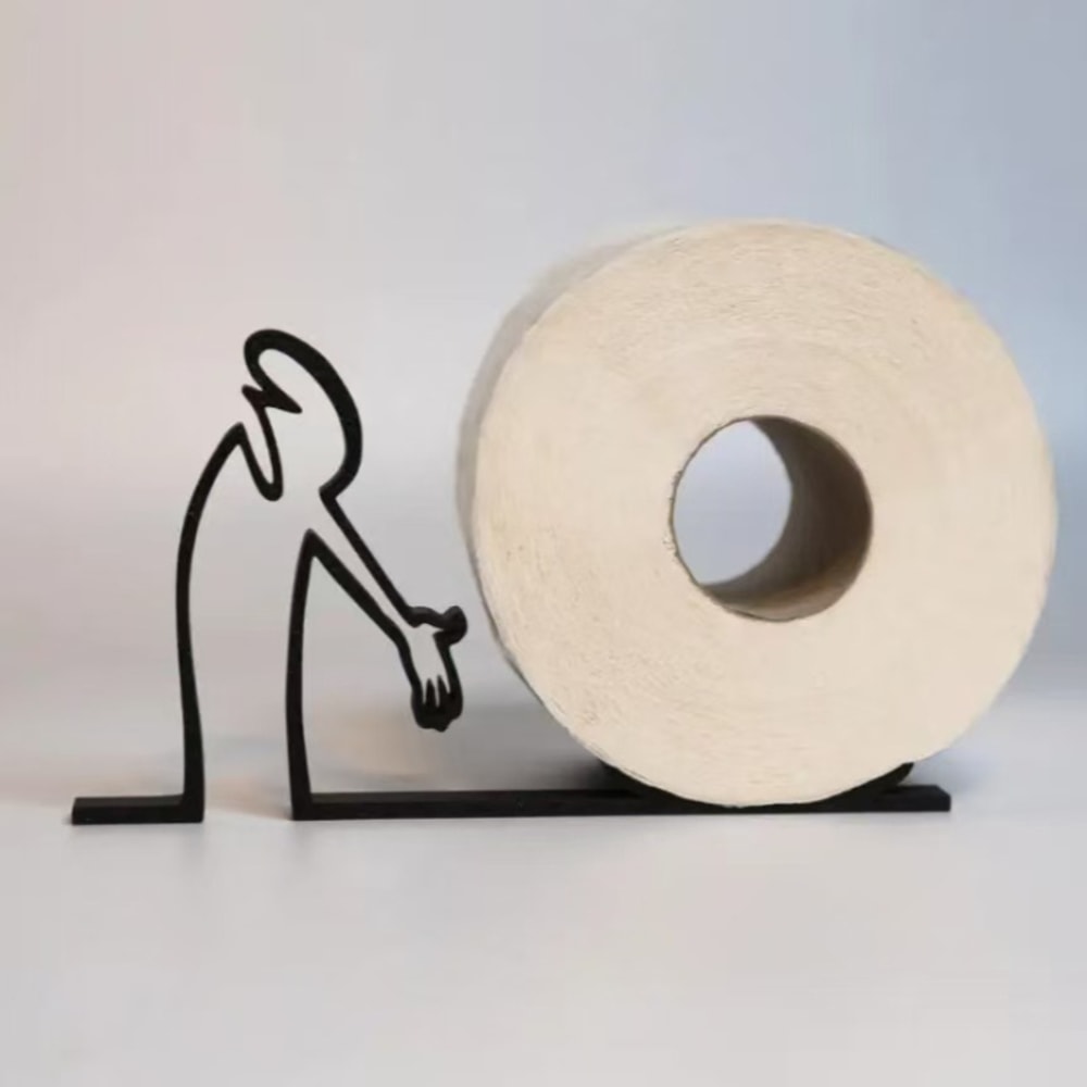 Human-Shaped Label Holder, Artistic Desktop Roll Paper Holder, Creative Bathroom Decoration