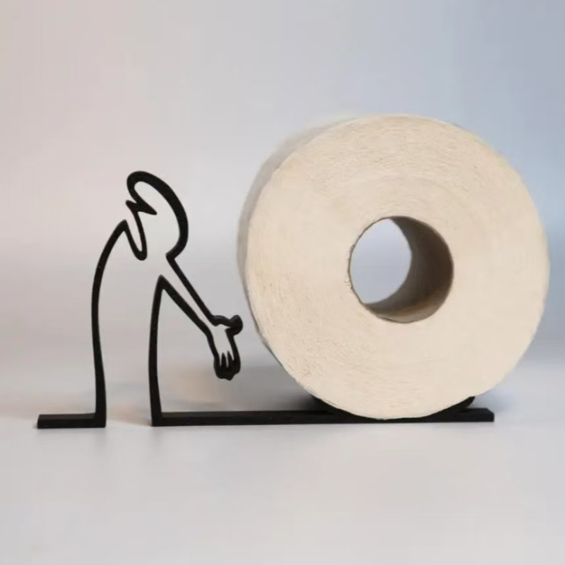 Human-Shaped Label Holder, Artistic Desktop Roll Paper Holder, Creative Bathroom Decoration