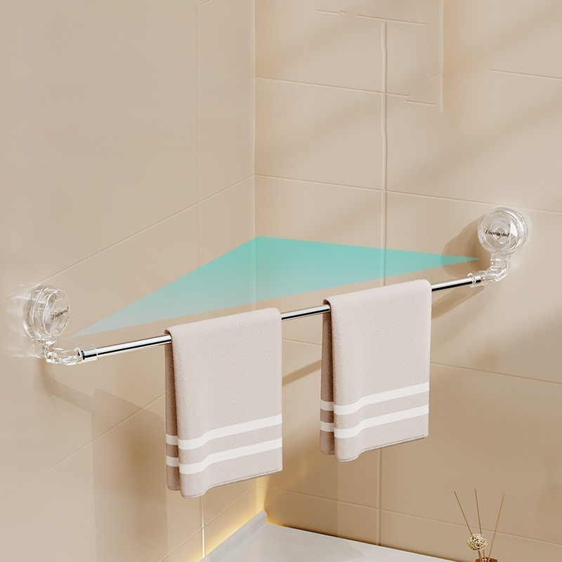 Stainless Steel Non Perforated Corner Towel Rack, Extendable Multifunctional Bathroom Storage Rack No Hooks