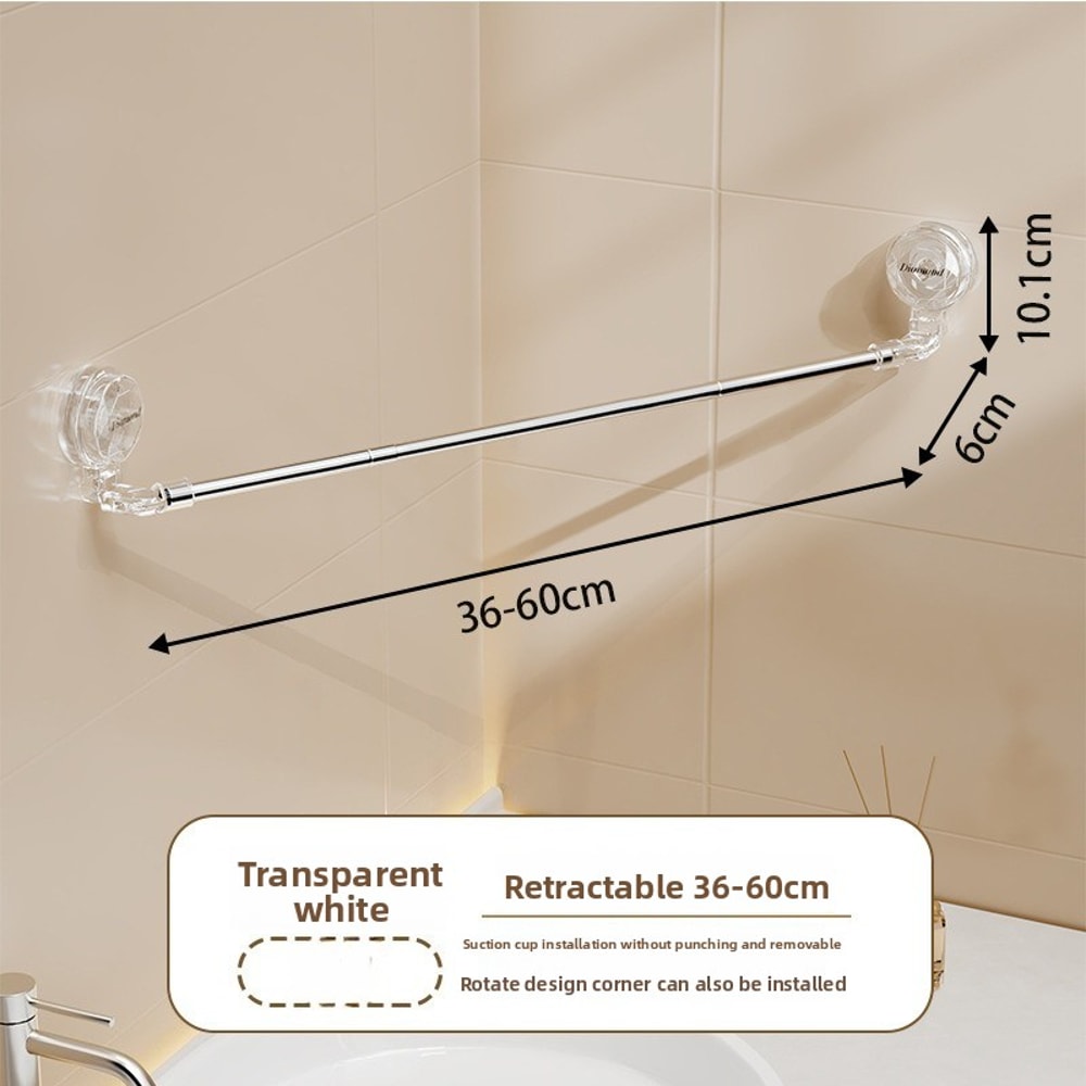Stainless Steel Non Perforated Corner Towel Rack, Extendable Multifunctional Bathroom Storage Rack No Hooks