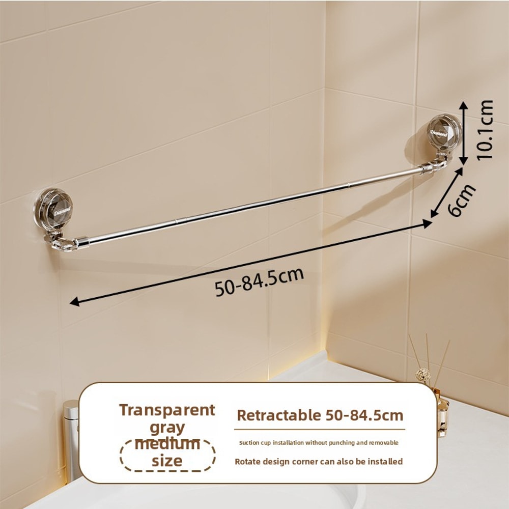 Stainless Steel Non Perforated Corner Towel Rack, Extendable Multifunctional Bathroom Storage Rack No Hooks