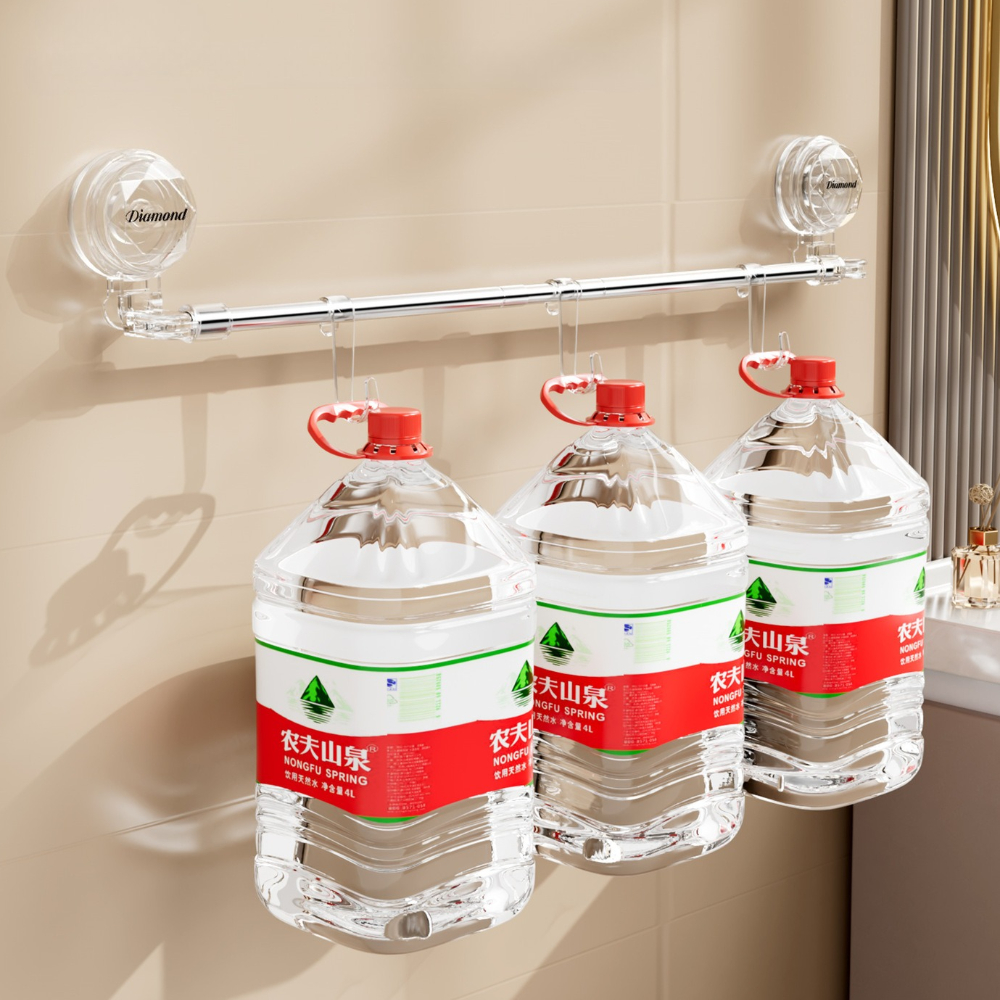 Stainless Steel Non Perforated Corner Towel Rack, Extendable Multifunctional Bathroom Storage Rack No Hooks