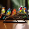 Multicolor Craft Statue Ornaments Desktop Stained Acrylic Birds Branch Decoration 1
