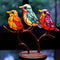 Multicolor Craft Statue Ornaments Desktop Stained Acrylic Birds Branch Decoration 2
