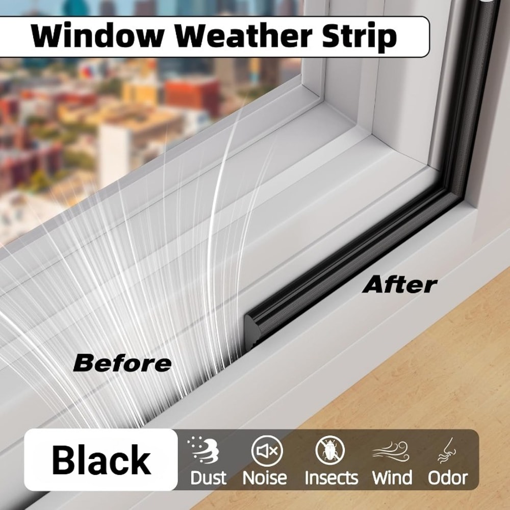 Weatherproof Gap Seal, Self Adhesive Wedge Draft Stopper for Winter Insulation, Soundproof and Windproof for Doors