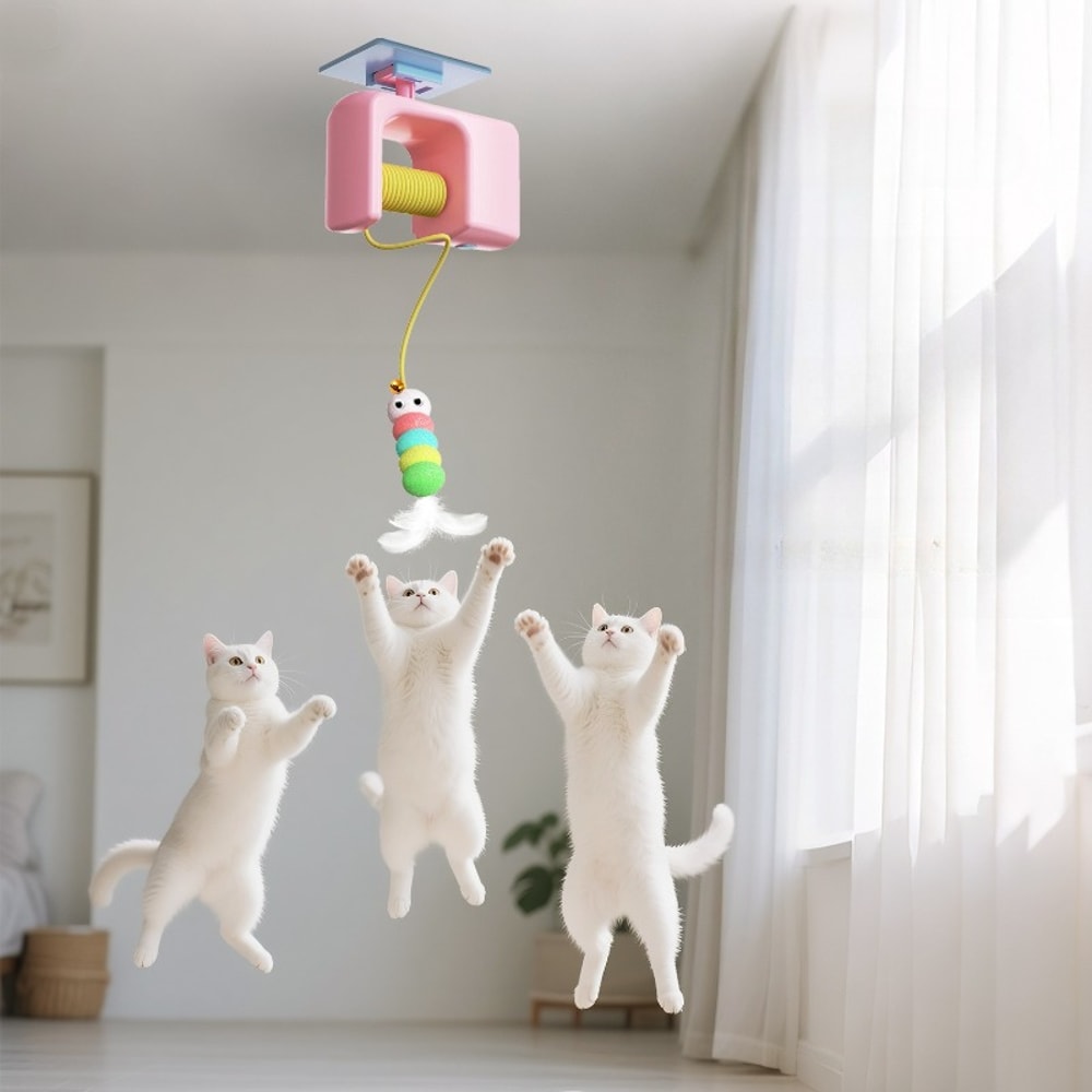Interactive Cat Toys for Indoor Cats, Flying Bird, Hanging Automatic Caterpillar Self-Playing Pet Chasing Toy