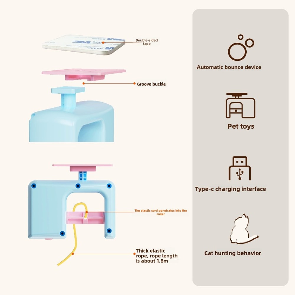 Interactive Cat Toys for Indoor Cats, Flying Bird, Hanging Automatic Caterpillar Self-Playing Pet Chasing Toy