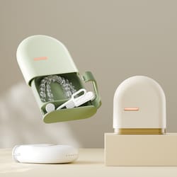 portable storage box for invisible braces, dentures, and orthodontic correction cleaning holder