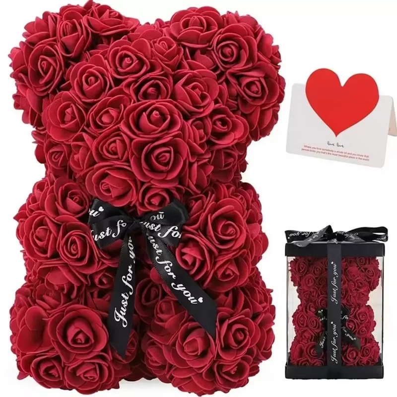 Eternal Rose Teddy Bear New Artificial Flower For Mom Mothers Day Birthday Anniversary Gifts 0